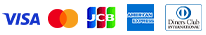 VISA, Mastercard, JCB, AMEX, DINERS